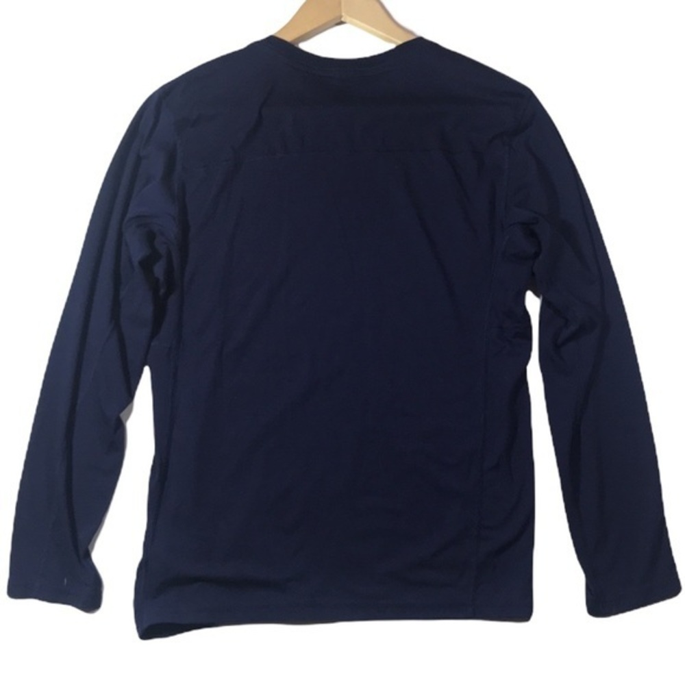Brooks Men's Navy Blue Striped Long Sleeve Tee Shirt